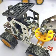 1pc Excavator 3d Metal Assembly Model Toy For Kids And Personal Collection, Industrial-Style Decoration Metal Craftsmanship Art Toy - Silver - View 11