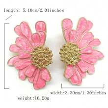 1對優雅復古合金花紋耳環,適合日常穿戴/派對/約會/新年/情人節女性驚喜禮物 - 紫色 - 查看 3