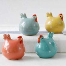 4 pièces/Set Mini poules en céramique, animaux décoratifs pour la maison, cadeaux