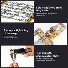 1pc Steel Snow/Mud/Sand Anti-Skid Chain For Car Tire, Suitable For Tire Width 165-265mm - Black - View 3