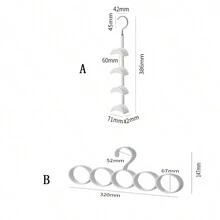 1入組多功能收納掛鉤,領帶圍巾帽子掛鉤,領帶掛衣櫥收納 - 白色 - 查看 4