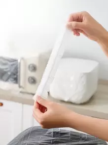 10 个加厚一次性防尘罩，适用于电饭煲、锅、厨具、烤盘、微波炉等家用电器，通用透明薄膜罩，适用于学校、办公室、家庭、旅行、包、整理器、储物