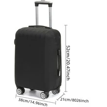 1入實色旅行行李套,彈性行李保護套,適用於旅行行李配件 - 黑色 - 查看 2