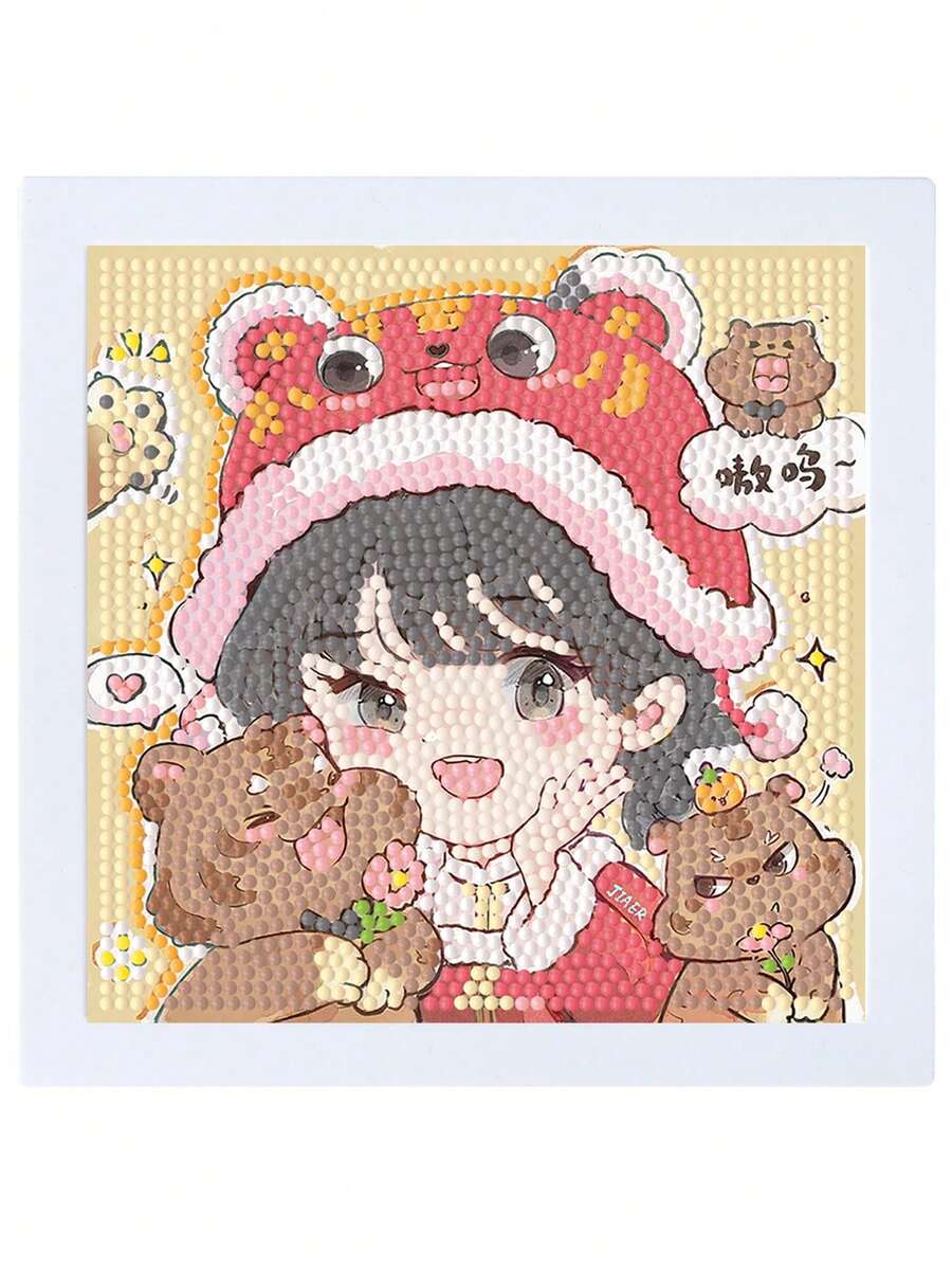 1入組帶框5d Diy老虎造型鑽石畫,十二生肖設計 - 彩色 - 查看 1