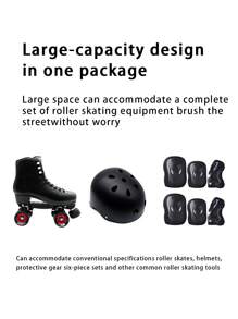 1pc Roller Skates Backpack With Slots For Skates & Protective Gear, Unisex Adult Shoulder Bag - Beige - View 4