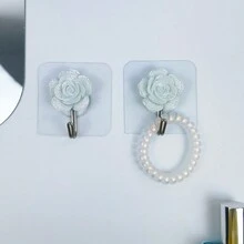 5pcs White Cracked Flowers - White - View 3