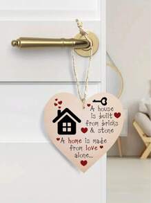 1 件乔迁贺礼，爱心木制心形装饰标牌，木制吊坠牌匾标牌，温馨家居装饰礼物，家居装饰，房间装饰，墙面装饰，厨房装饰 - 彩色 - 查看 3