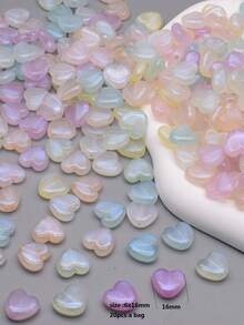 10/20/50 Pcs A Bag Round Bear Heart Start Bright Color Acrylic  Beads For Jewelry Making DIY Accessories - Multicolor - View 10