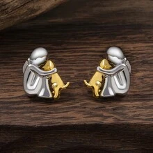 耳環 - 女孩與狗狗耳環 - 查看 3