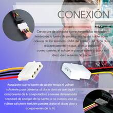 Cable Adaptador IDE Molex A Disco Duro Sata Fuente de Poder - Multicolor - Ver 2