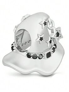 1入組可愛的925純銀帽珠子,diy手工藝品,男女適用禮物