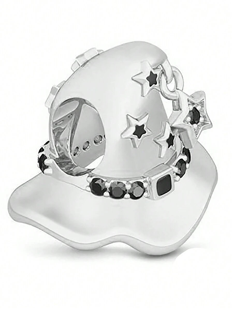 1入組可愛的925純銀帽珠子,diy手工藝品,男女適用禮物