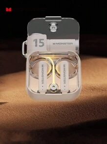 原裝monster Xkt15 Tws無線耳機,適用於遊戲運動,噪音降低,低延遲耳塞麥克風 - 米色 - 查看 6