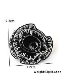 1pc Exaggerated Zirconia Flower Design Ring For Women, Suitable For Valentine's Day And Festival - 1 Rose Exaggerated Zirconia Flower Women's Ring - View 12