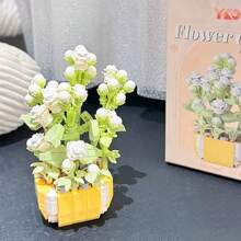 473pcs Jasmine Flower Building Blocks Eternal Flower Toy - White - View 3