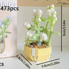 473pcs Jasmine Flower Building Blocks Eternal Flower Toy - White - View 2