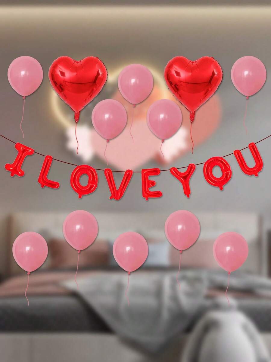 I Love You Red & Pink Balloon Set - Red - View 1
