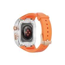 Modified Style Orange Transparent Case And Strap Compatible With Apple Watch Series 7, 8, 9 - Burnt Orange - View 9