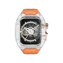 Modified Style Orange Transparent Case And Strap Compatible With Apple Watch Series 7, 8, 9 - Burnt Orange - View 4