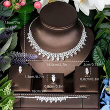 1套皇家風格立體花瓣水滴鑽楓葉流蘇珠寶套裝,適合女性情人節禮物 - 銀色 - 查看 6