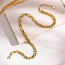 1pc Gold Plated Stainless Steel Shaped Fashion Necklace For Women, Daily Wear, Gift Option - Yellow Gold - View 1