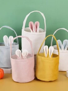 1pc Easter Rabbit Handbag Rabbit Ear Basket Party Gift Box Packaging Easter Egg Box Candy Bag - Baby Blue - View 6