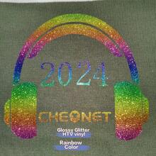 1 件光面表面閃光熱轉印乙烯基訂製標誌鬆緊帶 - 七彩色 - 查看 5