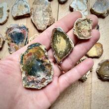 1塊自然石化木片,石化木癒合石、冥想石、天然水晶雕刻口袋裝飾、水晶禮物、水晶塑像、癒合石、冥想石 - 1pc random - 查看 7