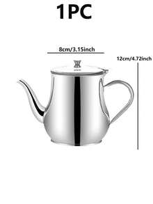 1只不銹鋼油壺,適用於家庭使用 - 銀色 - 查看 2