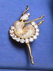 1入經典芭蕾女孩設計鑽石胸針,適用於女士 - 彩色 - 查看 5