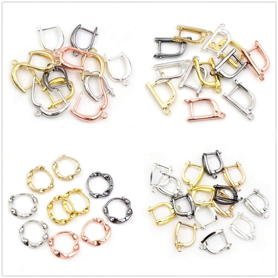 6入組耳夾圈杆扣子diy耳環製作配件珠寶配件 - 17x11mm - 查看 1