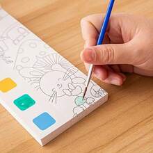 12pcs/Set Children's Watercolor Coloring Book Set - Painting And Coloring Paper With Free Paint Brush, Pocket Watercolor And Coloring Book, Coloring Notebooks Graffiti Paper, Diy Bookmarks, Sketchbook - Multicolor - View 7