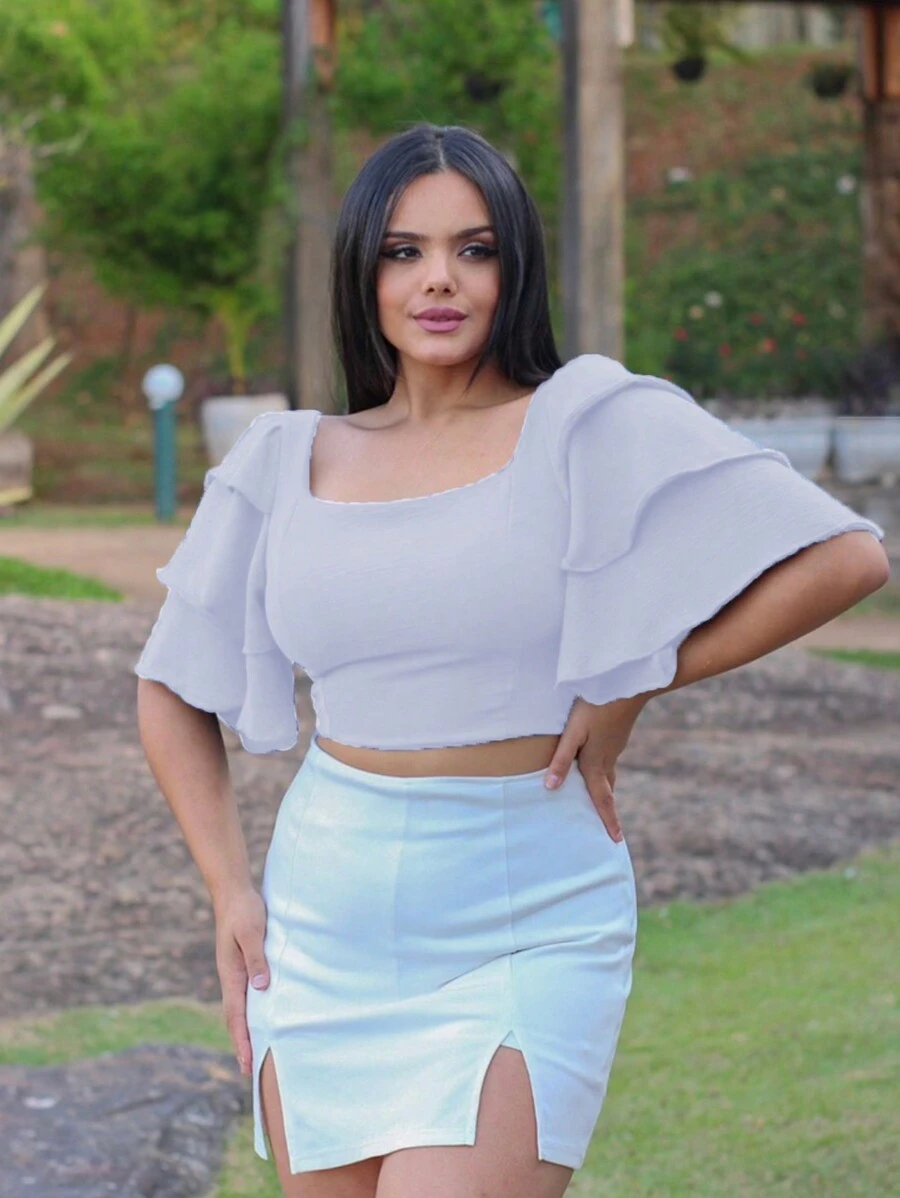 Women Tops - 白色 - 查看 1