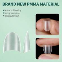 nailpop 短半覆蓋假指甲150pcs全霧面中圓形12個尺寸無c型曲線假指甲,適用於指甲延伸藝術家居diy美甲沙龍 - 無色 - 查看 6