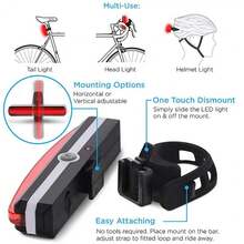 1pc White Led High Bright Cycling Warning Light Usb Rechargeable Bike Tail Light - White - View 3