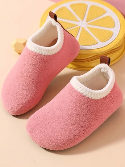 Pantofole/ciabatte per bambini con fodera termica e suola antiscivolo morbida, adatte per uso interno, asilo, yoga, con fodera in lana morbida e leggera, calzature slip-on per casa, autunno/inverno