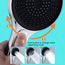 1入組3速加壓手持式浴室淋浴器,按鈕輕觸即可切換3種噴霧模式,矽膠噴頭不易堵塞,易於清潔,大噴頭板,浴缸水加熱器加壓噴霧器,燒結厚化表面處理,適用於飯店/家用浴室,色澤銀色 - 銀色 - 查看 5