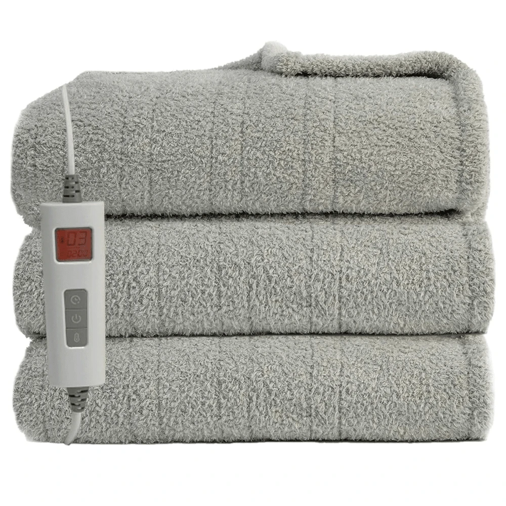 Electric Blanket Throw, 130x180CM, With 6 Heating Levels & 10H Auto Off Heated Throw Blanket, Soft Teddy Fleece Heating Blanket For Bedroom Office Couch, CE Certified, Grey, White - 灰色 - 查看 1