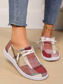 Của phụ nữ Giải trí , Thoải mái , Nhẹ , Một Chân Giày lười Với Đàn hồi Ban nhạc Trang trí Giày thể thao - Đỏ - Xem 5