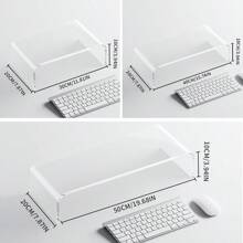 1件亞克力顯示架,筆記本支架,螢幕升降器,透明桌面螢幕架,床托小桌,白色辦公室配件 - 彩色 - 查看 2