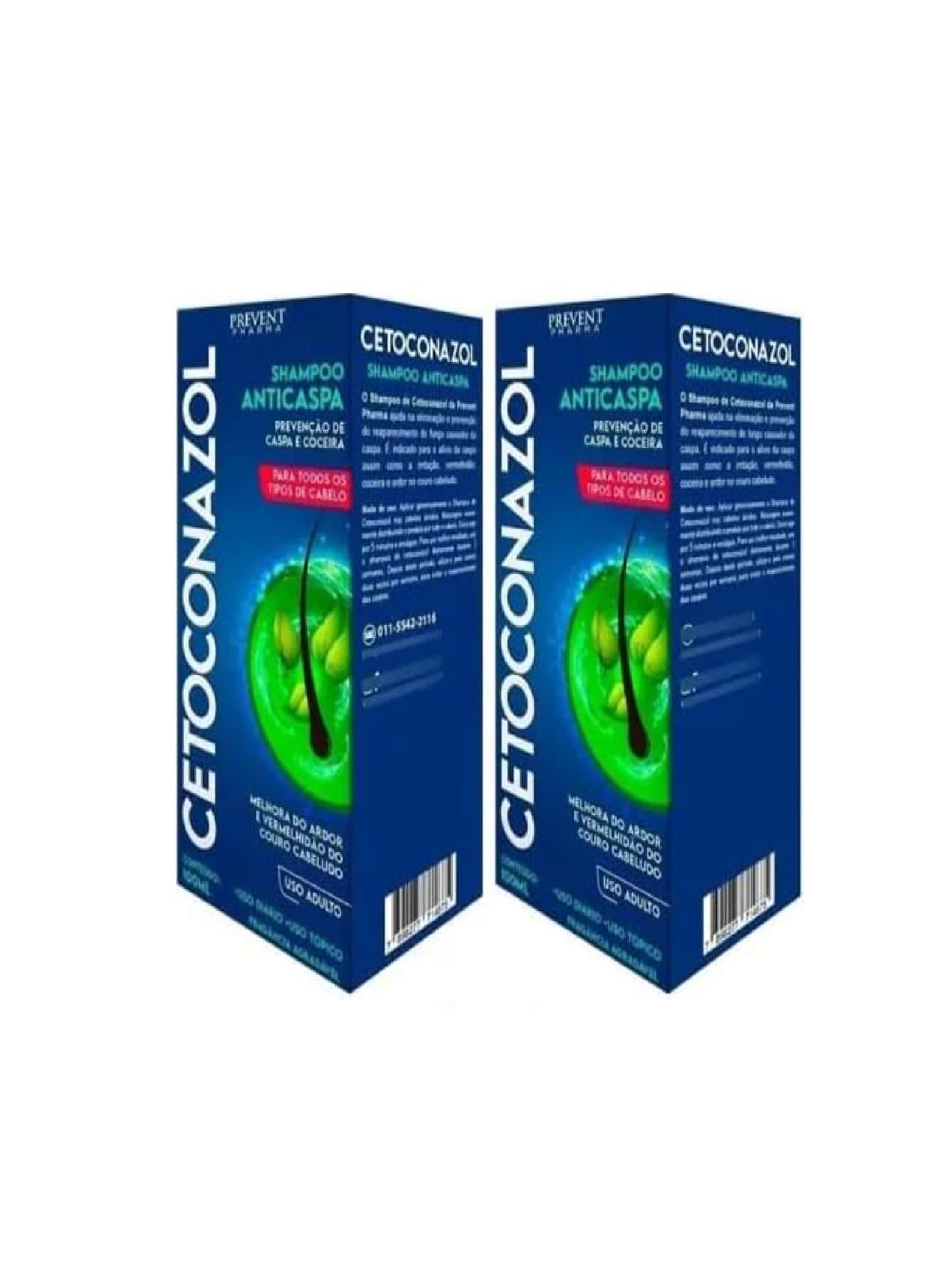 kit 2 Shampoo Prevent Cetoconazol Anticaspa E Coceira 100ml - Azul - Visão 1