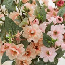 1pc Forest-Inspired Camellia Flowers: Realistic 5-Stem Bouquet For Home And Office Decor - Pink - View 4