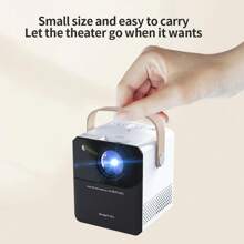 1 台 PC WiFi 迷你便携式投影仪，1080P 家庭影院视频投影仪，兼容 HDMI OUT/USB/AV/TF/智能手机，室内室外使用 - 03-black - 查看 3