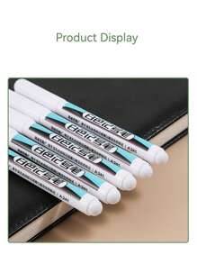 6入組快乾且耐水性白色記号筆,20毫米長嘴1毫米/0.7毫米彩色筆,適用於木材、石頭、塑料、皮革、玻璃、石頭、金屬藝術用品 - 白色 - 查看 7