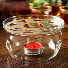 1pc Tea Pot Warmer, Thickened Heat-Resistant Glass Stove - Multicolor - View 1
