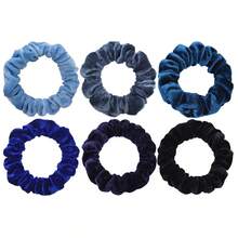 6/10 件/批 天鹅绒女士女孩发圈弹性发带 多色混合纯色时尚马尾辫固定发带配饰发圈 适合日常使用 - 彩色 - 查看 18