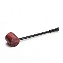 1pc Handmade Mahogany Sailor Pipe With Exquisite Carving Design - Rust Brown - View 6