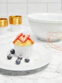 50pcs Rolled Edge Cake Paper Cups, White Gold Baking Disposable Heat-Resistant Paper Cups For Baked Deserts, Baking Cupcake Holders, Suitable For Home Baking And Picnic, Baking Tools - White - View 2