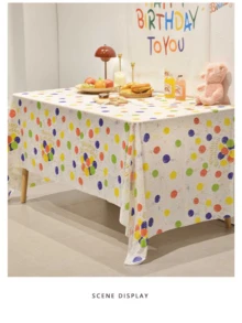 Ins風格生日派對桌布搭配可愛的照片道具,派對裝飾 - 彩色 - 查看 3