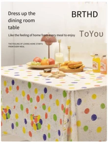 Ins風格生日派對桌布搭配可愛的照片道具,派對裝飾 - 彩色 - 查看 5